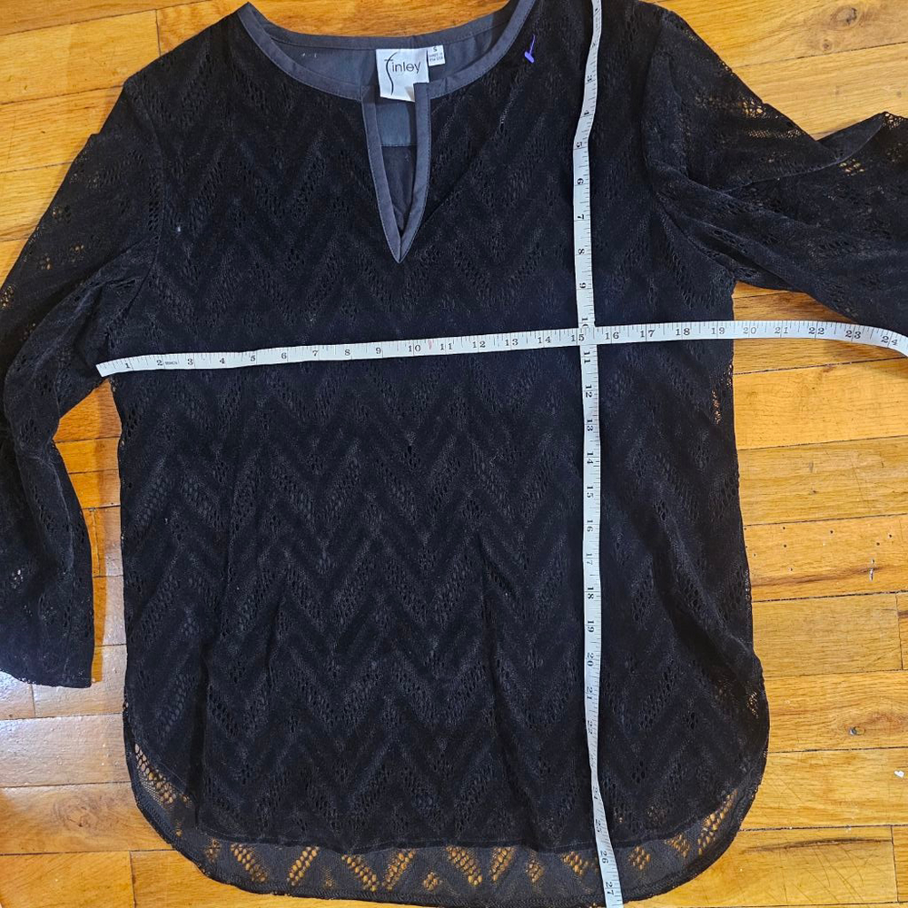 Finley Black Lace Blouse Women's Small - Picture 4 of 6